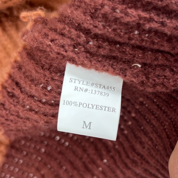 Pink Lily brown striped long open front cardigan neutral fall M casual knit - Picture 5 of 8